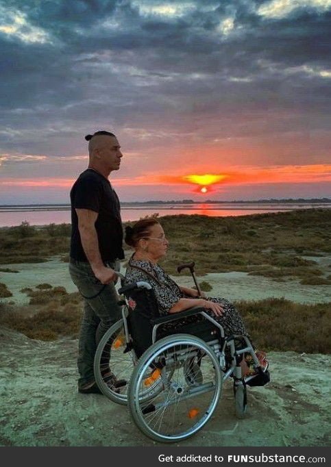 Rammstein singer Till Lindemann and his mother visiting the local lake near her hometown