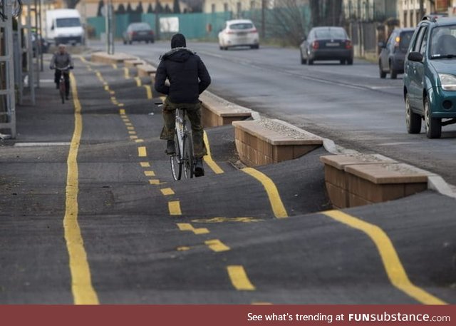 Just a Hungarian bicycle road