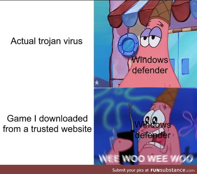 Windows defender be like