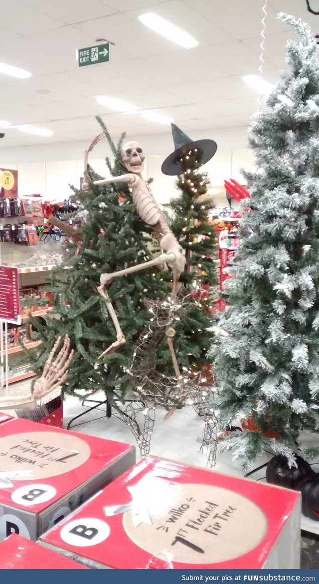 When the Christmas decorations hit the stores before Halloween