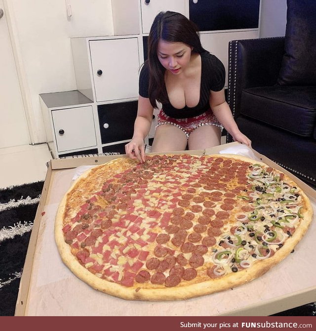 One giant Pizza