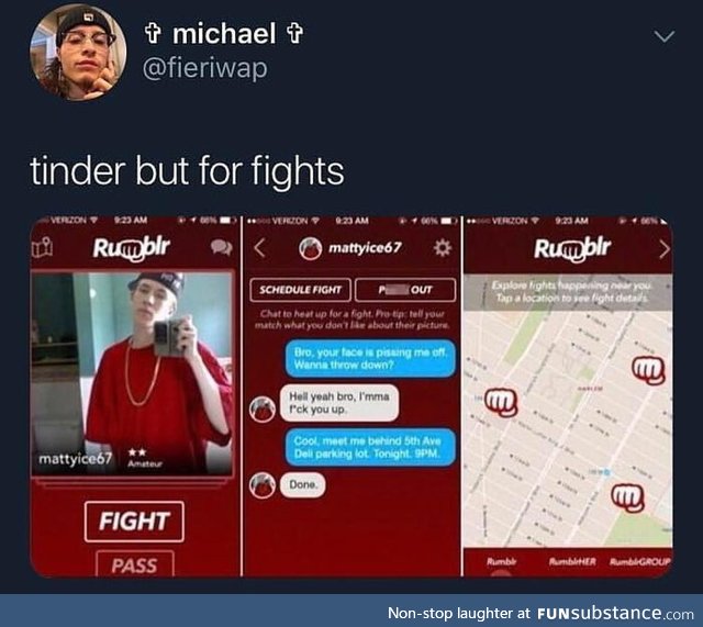 Tinder for fighting your local yute