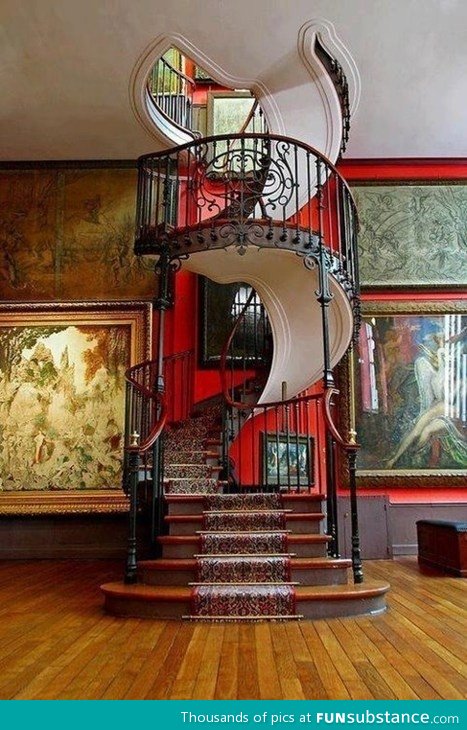 The Grand Staircase at the Musée National Gustave Moreau, in Paris, France.