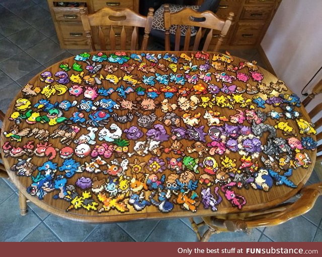 I made the original 151 Pokemon for my husband