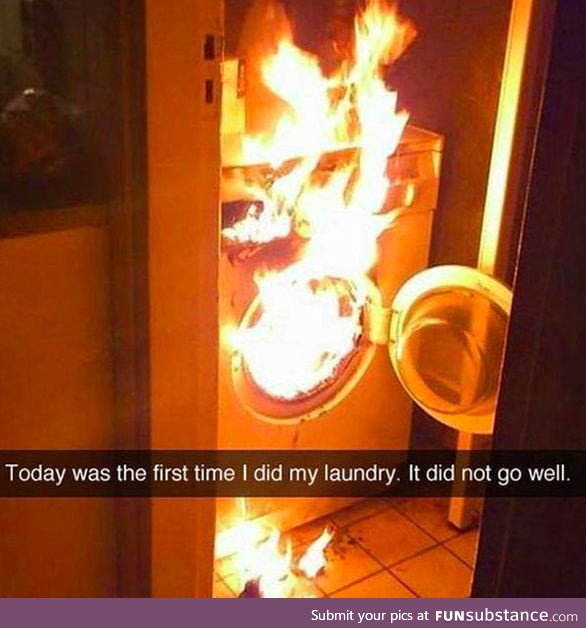 This is what happens when you let your teenagers do laundry.