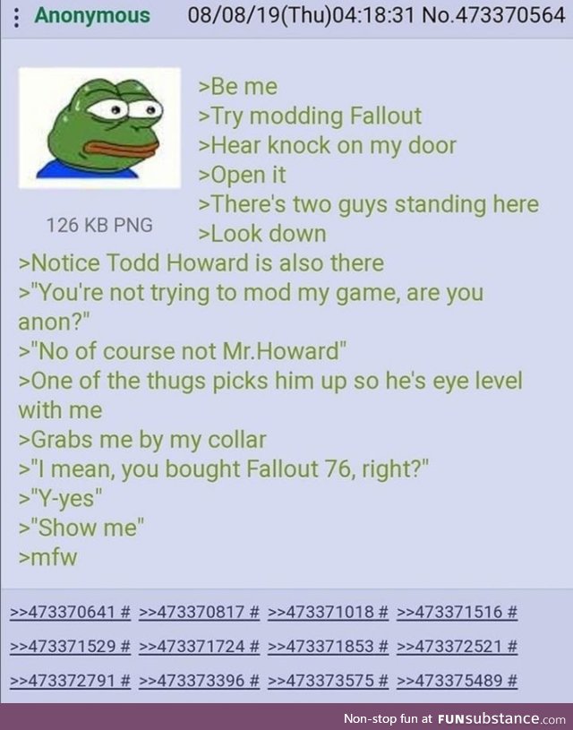 Hopefully not a Re. Todd Howard visits Anon