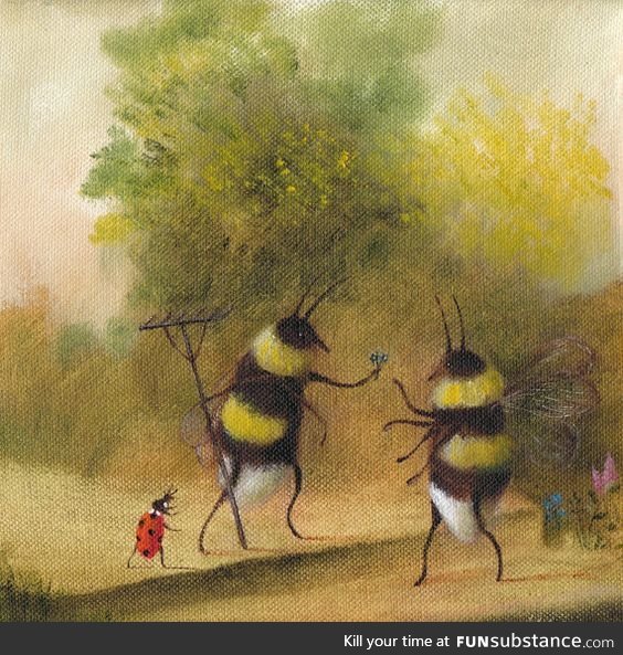 (I have a LOT of little bee paintings saved)