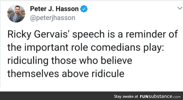 Ricky gervais' speech