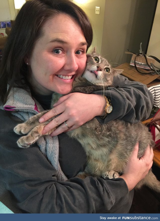 Our cat does this whenever she gets picked up