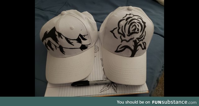 I draw on hats sometimes