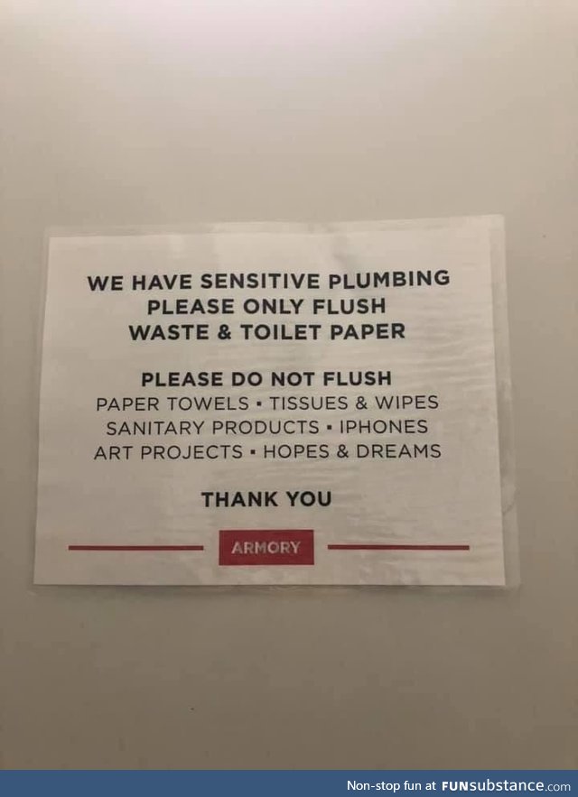 Art school’s bathroom sign