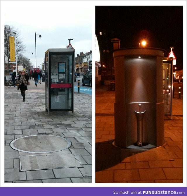 A urinal that pops out at night