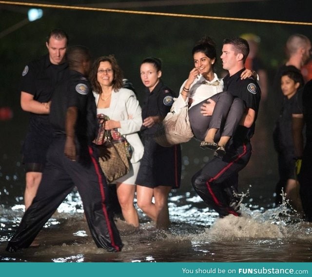 Incredibly photogenic flood rescue