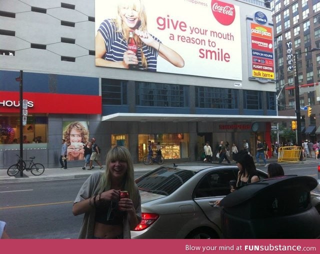 The girl on the billboard looked awfully familiar