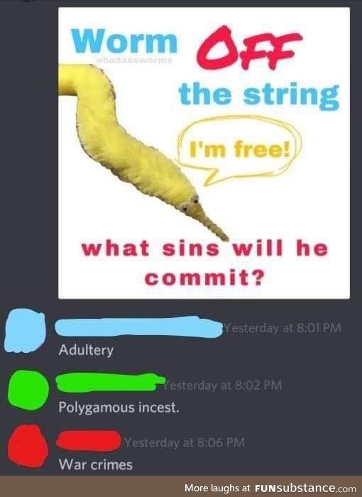 He is now free, and he must sin again