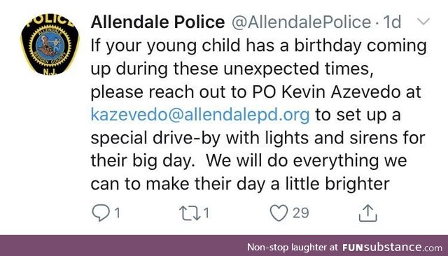 NJ police putting on b-day parades