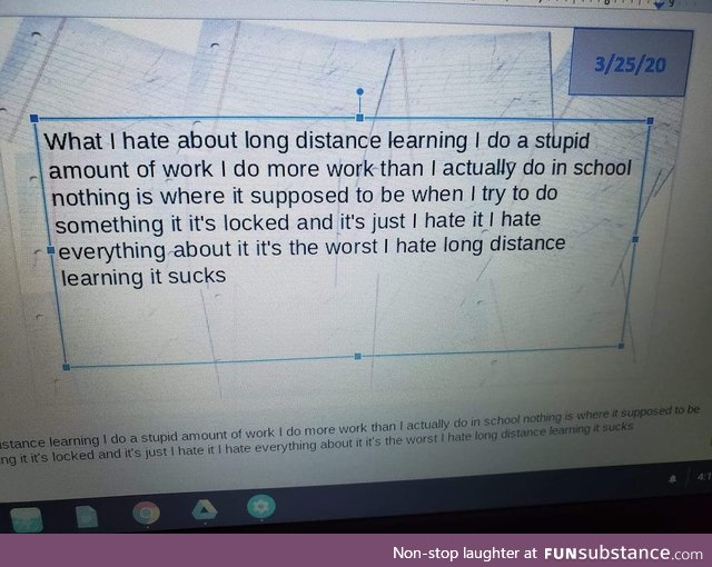 Long Distance Learning according to an 8 year old