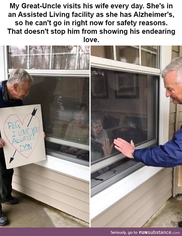 Visiting his wife with Alzheimers during Corona