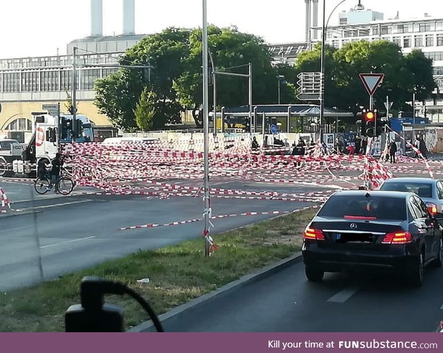 A friend sent me this. A bunch of eco activist blocked off an intersection with a