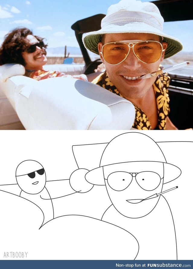 My fan art. Fear and Loathing in Las Vegas. I did my best! Let's take a trip!