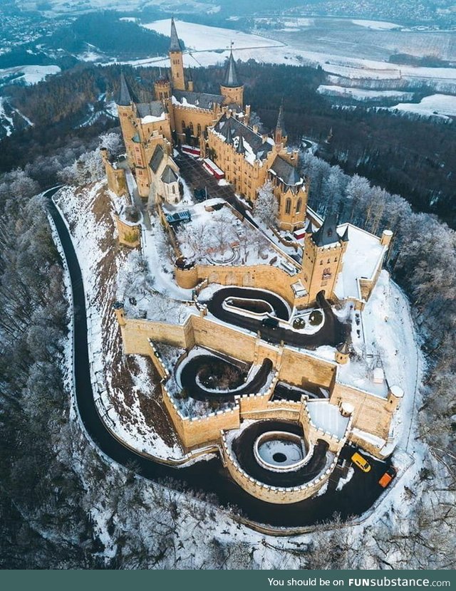 The Majestic Hohenzollern Castle in Winter