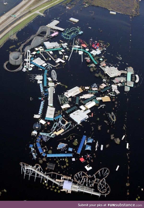 Abandoned six flags in New Orleans after it was flooded in 2005 from hurricane Katrina