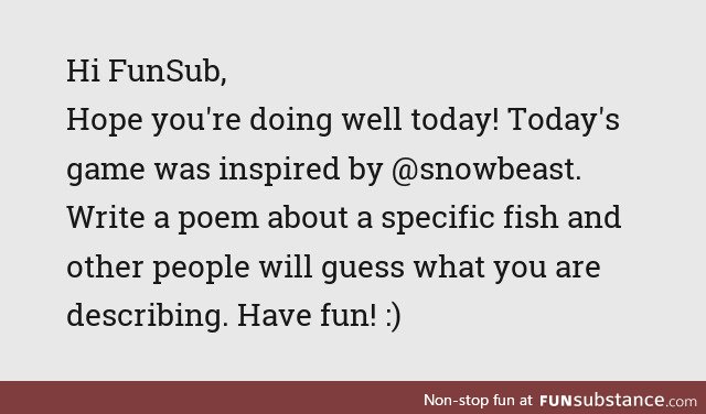 Fishy Fun Day #23: Poem Game Edition