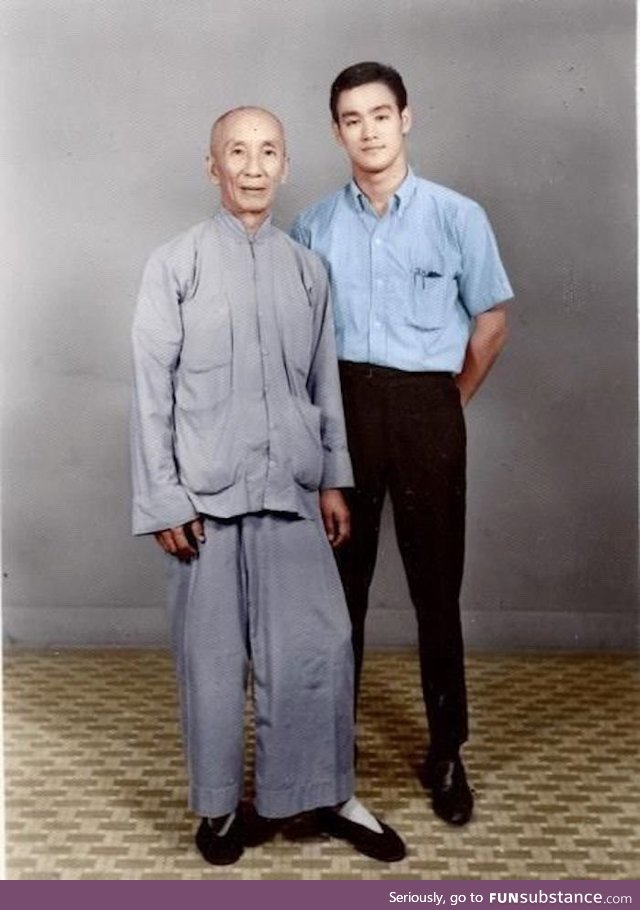 Bruce Lee with his master