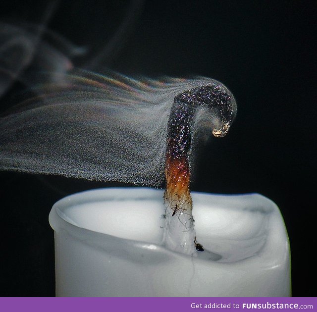 Candle smoke rainbow