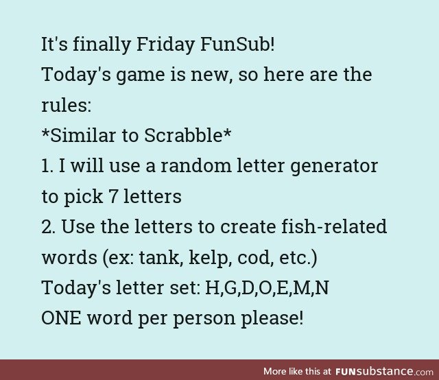 Fishy Fun Day #33: Scrabble Game Edition