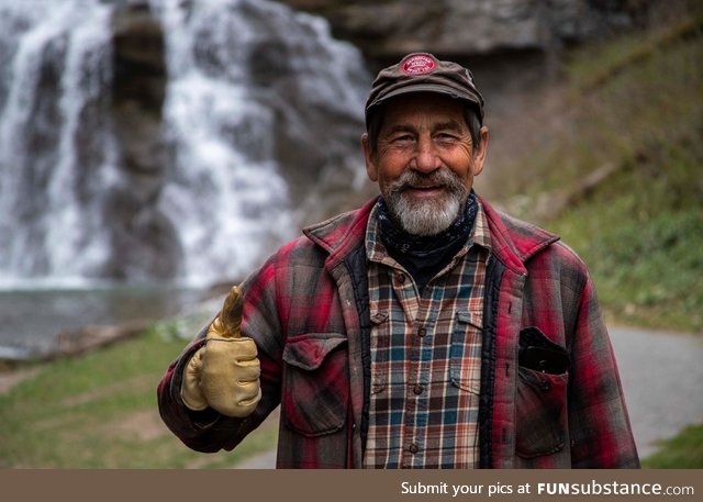 Was going to photograph a waterfall, took a picture of this interesting stranger instead