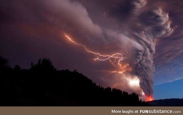 Smoke from a bushfire making lightning at Harrington, NSW Australia 8/11/19