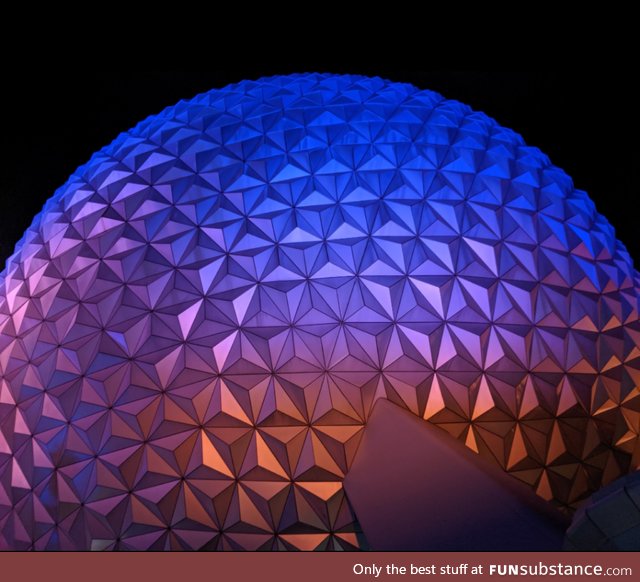 Epcot ball at night