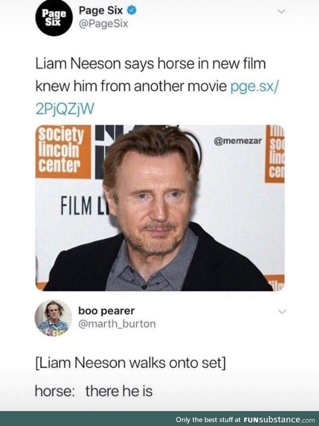 A liam neeson walks in to a bar