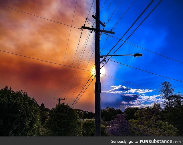 Caught the smoke as it was spreading over our suburb in Australia