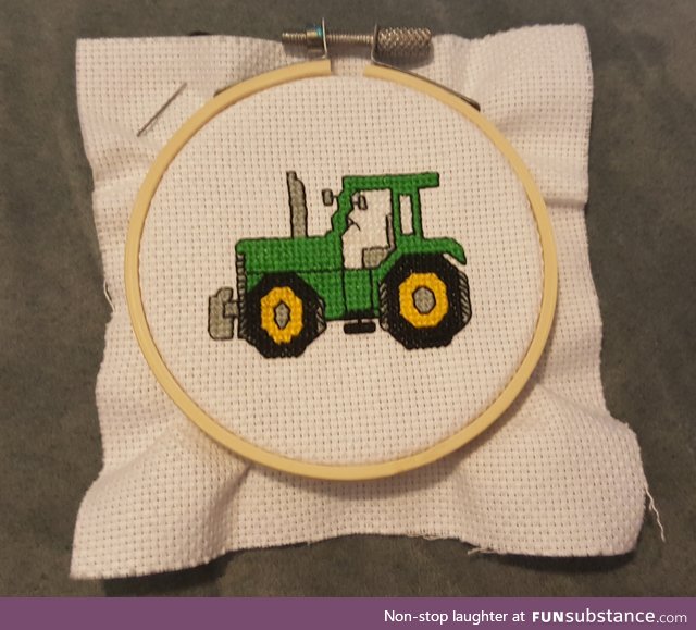 Cross Stitch Tractor