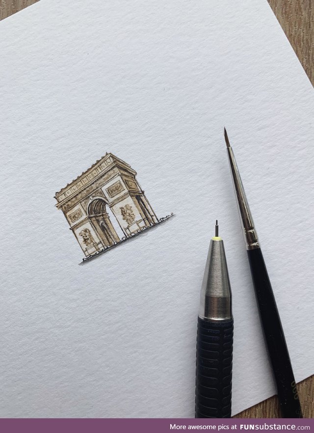 Painted this tiny Arc de Triomphe