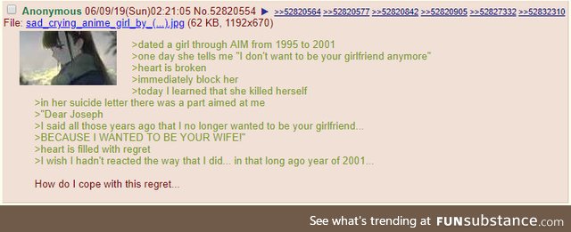 Anon's Internet GF kills herself