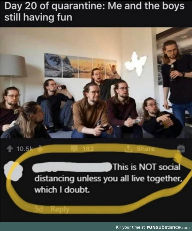 NOT social distancing