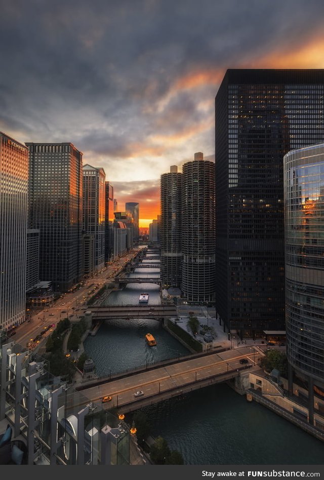 Sunset in Chicago