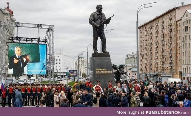 Russia unveils statue of Kalashnikov, the creator of AK-47