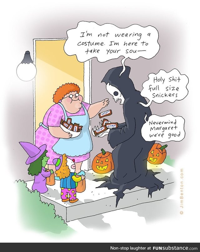 My cartoon gets posted a lot every Halloween. Guess I'll do it this year. ( for the