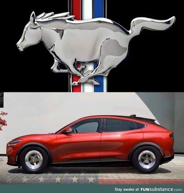 New electric ford mustang and the new mustang emblem