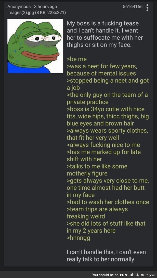 Anon's boss teases him