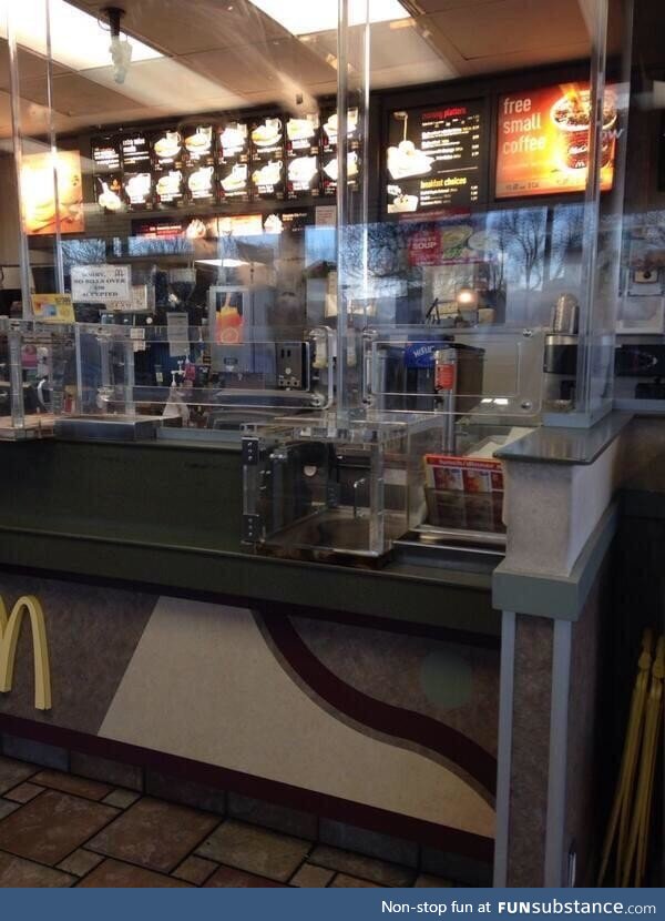 Bullet-proof McDonald’s in Detroit, Michigan, U.S.A