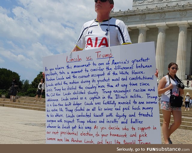 This gentleman outside the Lincoln Memorial during Rolling Thunder over Memorial Day