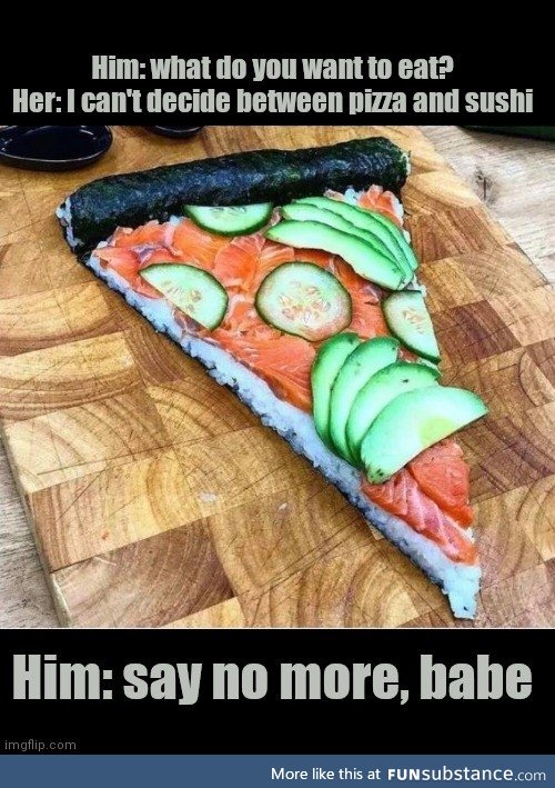 Pan crust salmon roll