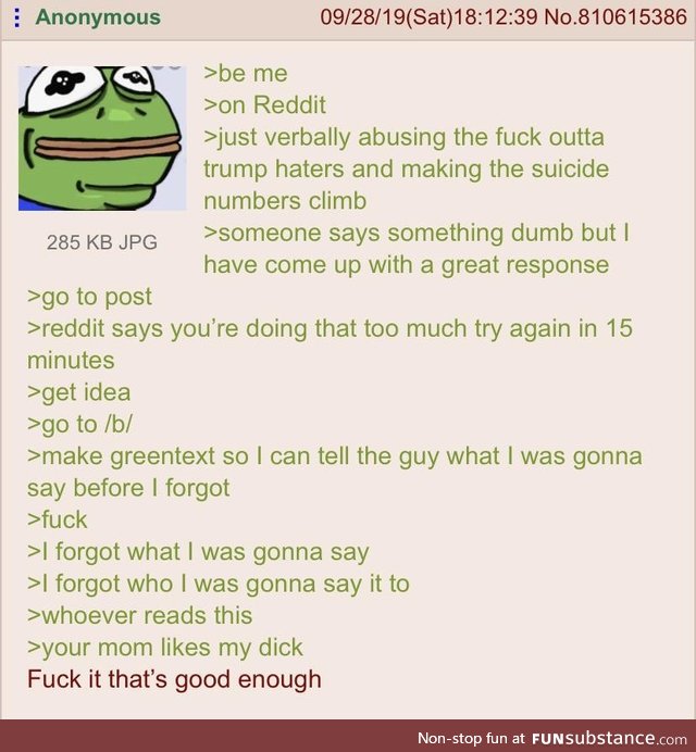 Anon forgets