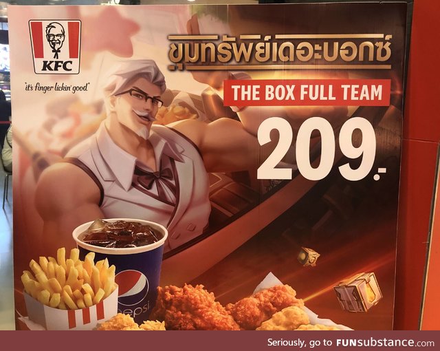 Thai Colonel Sanders even lifts, bro