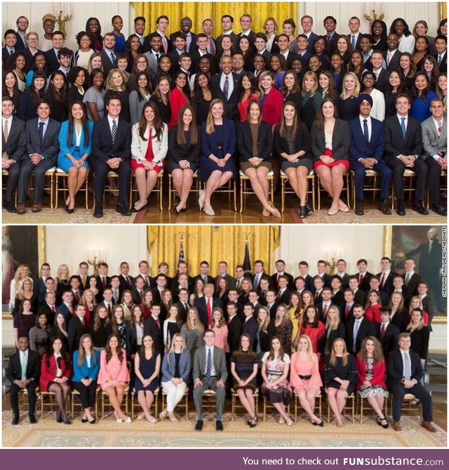 Diversity of the White House interns in the previous administration vs the current one